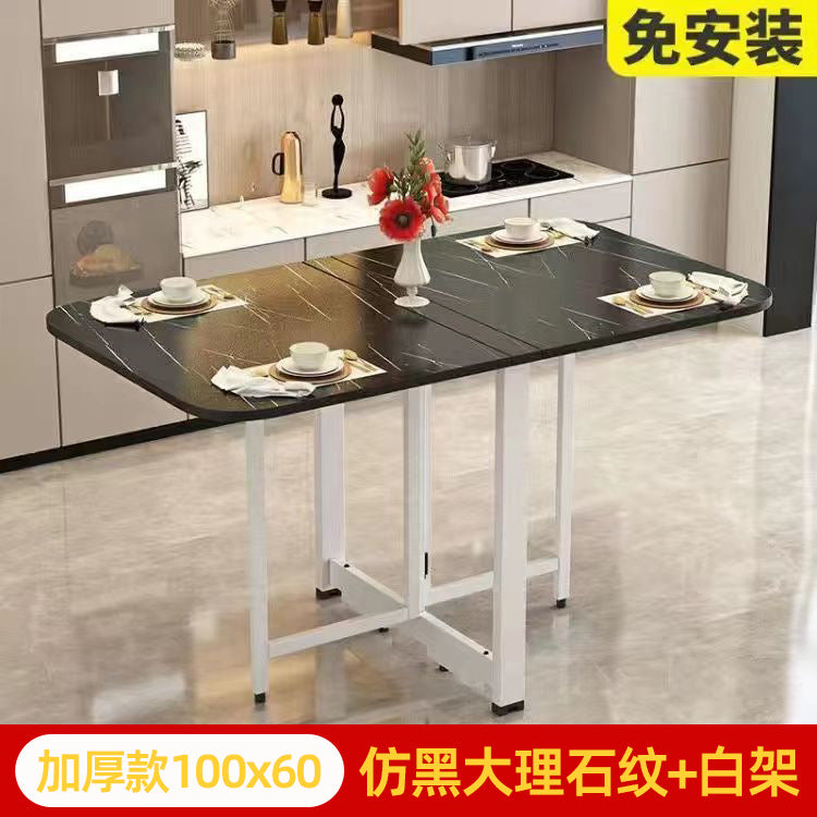 Foldable dining table set - space-saving, multi-functional, portable table and chairs for small apartments - rectangular dining table with four chairs