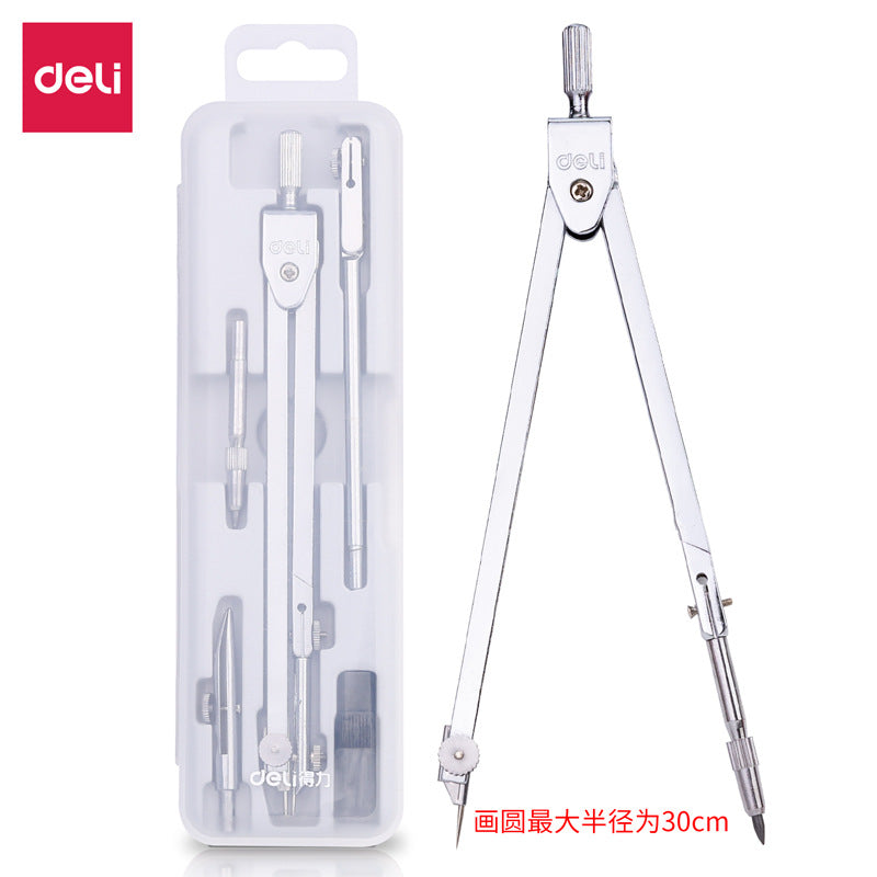 Deli 8604 Compass Set Student Office Drawing Ruler Design Tool Metal Texture Drawing Engineering Supplies