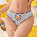 exclusive pure desire breathable plaid butt lifting cotton underwear women's low-waist ribbed cut out color matching women's underwear