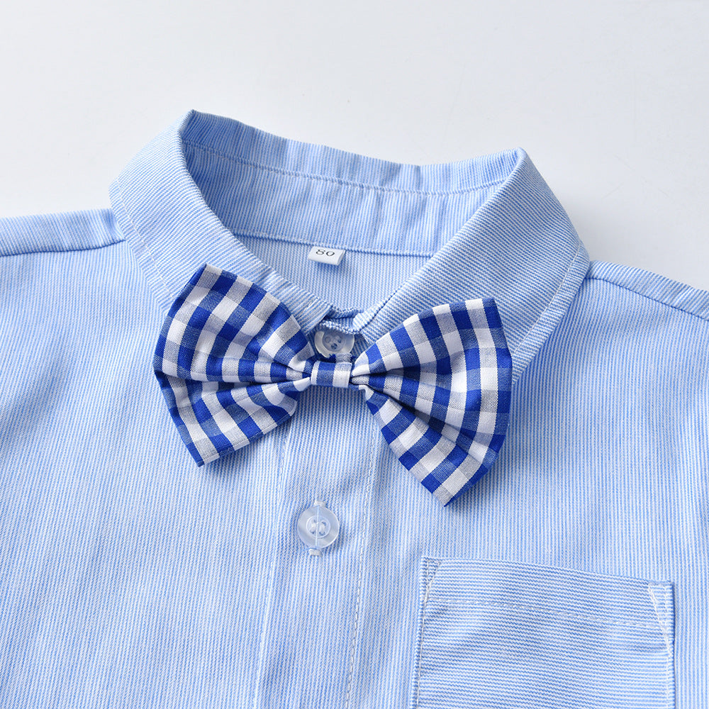 export children's autumn outfit: gentleman's long-sleeved suit for baby boys, first birthday outfit, baby clothes, children's first birthday dress