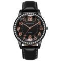 Rose gold lettering black with white lines