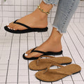 Women's flat flip-flops - summer fashion, outdoor wear, non-slip, thong sandals, beach sandals, cross-border e-commerce