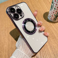 Pc electroplating missing mark magnetic magnifying glass suitable for iphone16promax mobile phone case apple 15 transparent protective cover