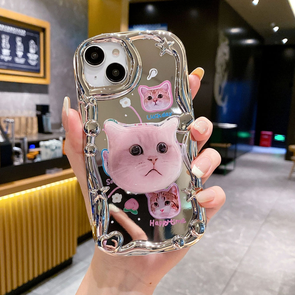 Creative desktop lazy stand melody kuromi/white rabbit/violent bear cartoon cute foldable mobile phone stand