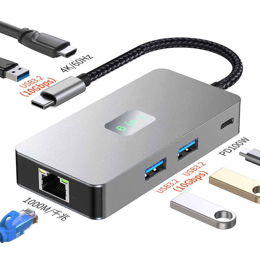 high-definition 4k60h hub 9-in-1 usb expander multi-interface notebook type-c docking station