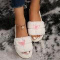 2024 spring/autumn new butterfly flat slippers - women's bestselling, super popular cartoon pearl warm cotton slippers