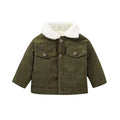 New children's winter coat: korean style, fleece-lined, extra thick lambswool top, baby corduroy outfit