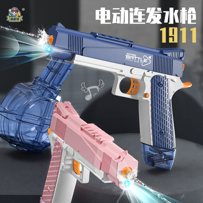new fully automatic electric desert eagle water gun toy with light burst 1911 water splashing festival wholesale men