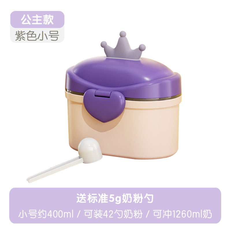 Baby formula box, portable food supplement rice noodle box, sealed jar, moisture-proof large storage tank, divided into grids