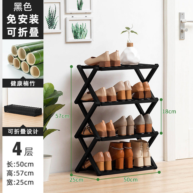 Simple shoe rack, shoe cabinet, wooden dormitory, covering a small area, multi-layer dust-proof entry door at the door, shoe rack, storage rack