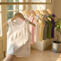 Kids' 100% cotton tank top - new summer collection: solid color, skin-friendly, sleeveless top for boys and girls. perfect for loungewear, sleepwear, and wholesale children's clothing