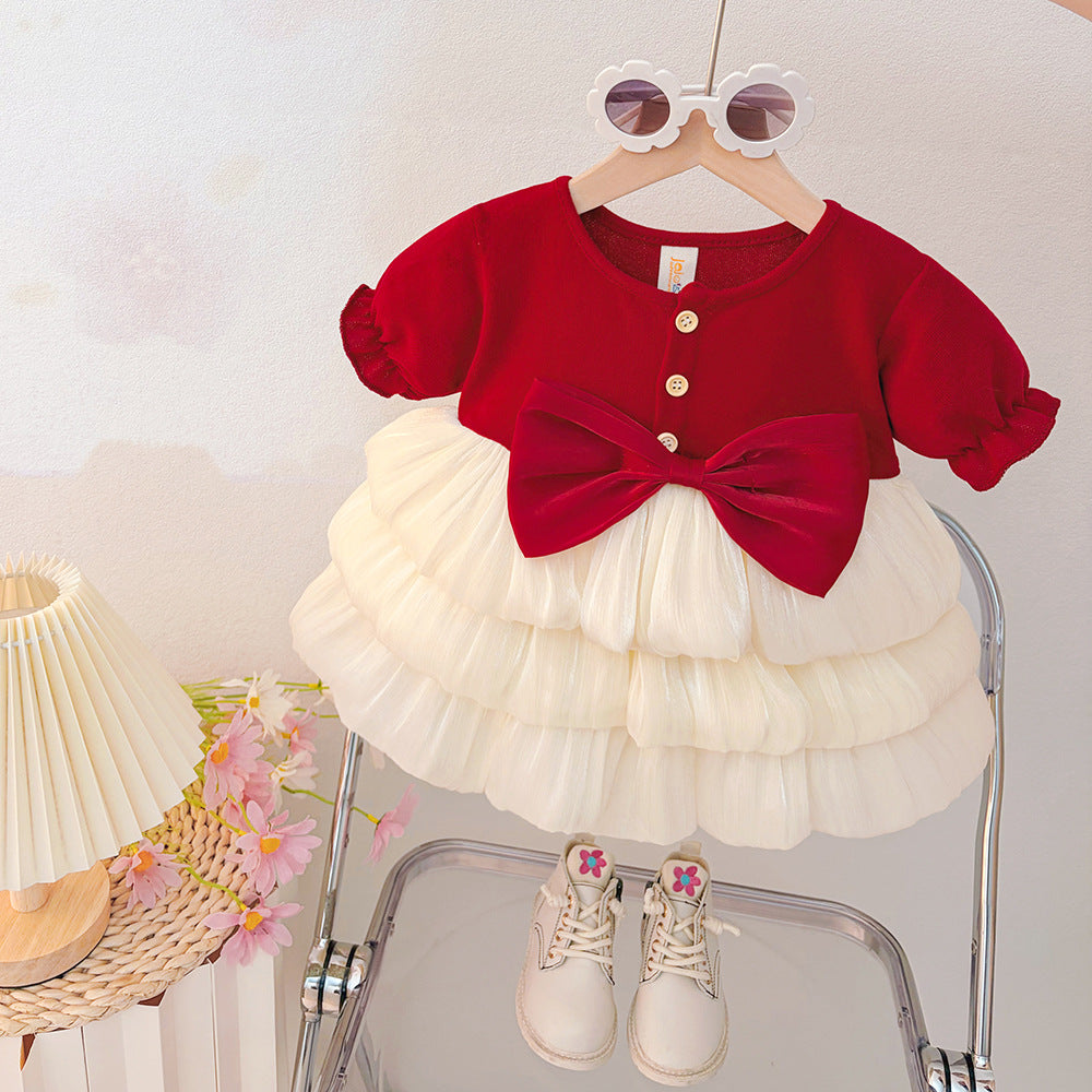 Girls' new princess dress  - stylish summer dress for little girls, perfect for first birthday parties and baby showers - puffy and fluffy!