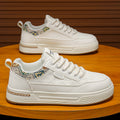 Men's white sneakers - 2026 spring new collection: lightweight casual skate shoes, retro style, versatile, breathable, trendy sports shoes for teens