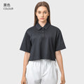 Yoga wear short sleeve loose fitness wear women's sports outdoor running fashioneasiest for match breathable polo shirt dss066