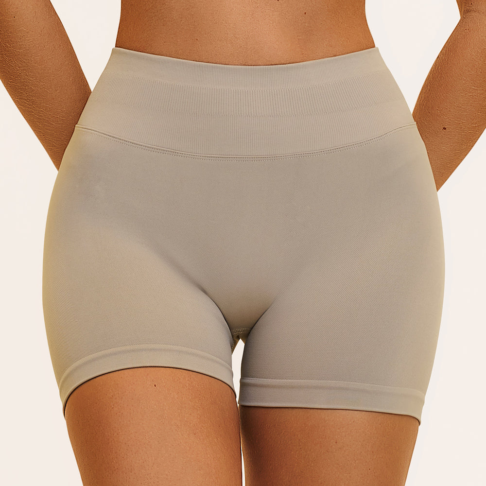 Customizable high-waisted yoga shorts with separated waistband design, butt-lifting compression shorts, running sports shorts 4535