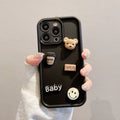 Gaozhu is suitable for apple 16pro coffee bear jewelry mobile phone case iphone11/12 all-inclusive anti-fall protective cover