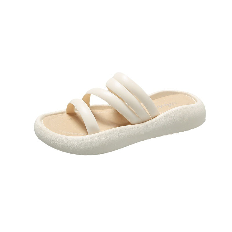 Thick sole sandals and slippers for women summeroutwear 2023 summer non-slip shit feeling beach sandals niche style popular super popular