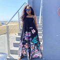 European and american cross-border e-commerce   sleeveless printed dress african plus size women's camisole maxi dress