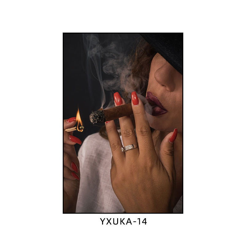 Cigar decorative painting bar clear bar hanging painting smoking retro coffee shop theme restaurant dining hotel box mural