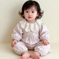 Spring autum baby girl full moon 100 days khaki baby onesie newborn clothes autumn clothes super cute outing crawling clothes