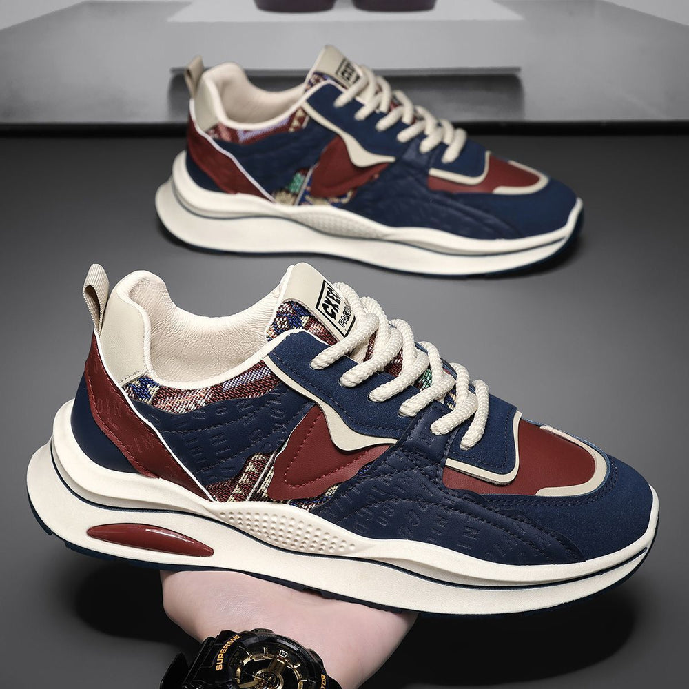 Men's fall/winter 2025 new trendy soft sole athletic casual shoes - men's chunky platform height increasing dad shoes - men's streetwear