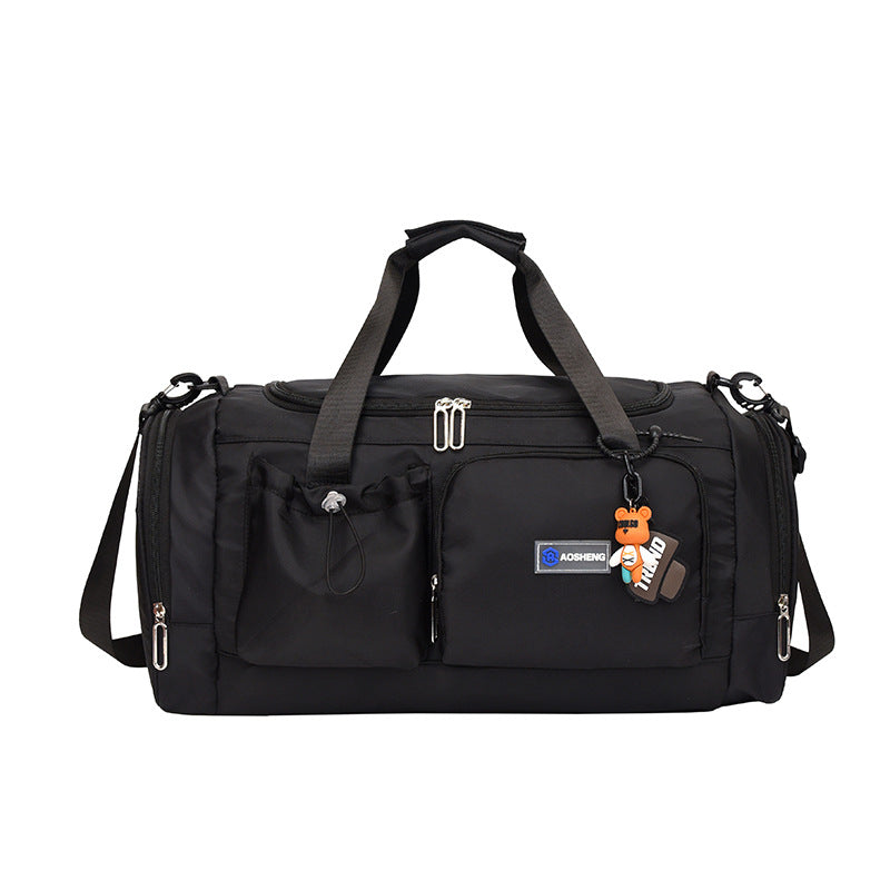 Oxford cloth sports multi-pocket fitness bag, light portable short-distance travel bag can be put on a tie rod duffel bag.