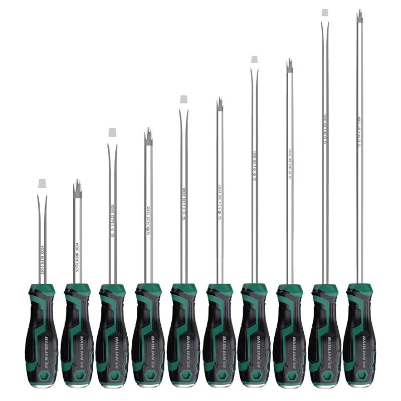 Baolian one-word strong magnetic screwdriver with heart-piercing screwdriver, thickened cross screwdriver suitlong flat-tipped plum blossom screwdriver