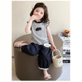 Girls' summer outfit set: new korean style sleeveless polka dot pants and tank top for kids