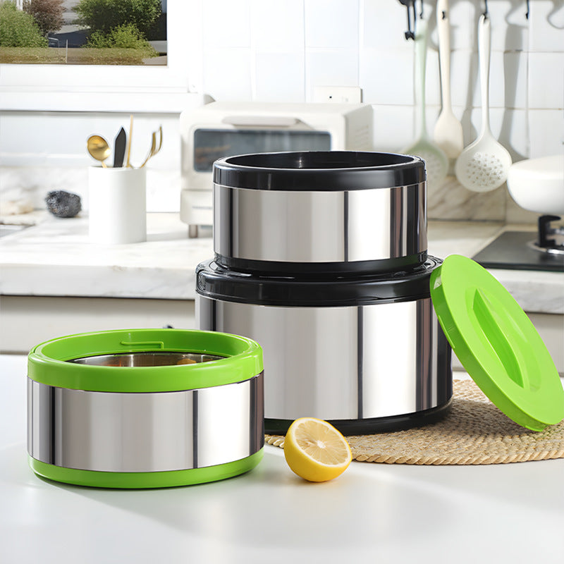Portable insulated food carrier - keeps hot & cold - student & office worker soup bucket - large capacity insulated lunch box - 3-piece gift set - customizable