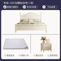 Scandinavianwhite solid wood bed modern casual cream style grids 1.8m double bed 1.5 master bedroom storage princess bed