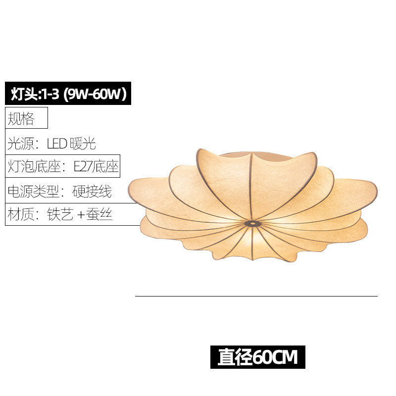 French retro bedroom ceiling light cream vintage dining room lamp italian designer living room bedroom silk ceiling light