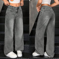 Exportfashionjeans women's new hot-selling cross-border stylish street straight-leg pants washed fashion stretch jeans