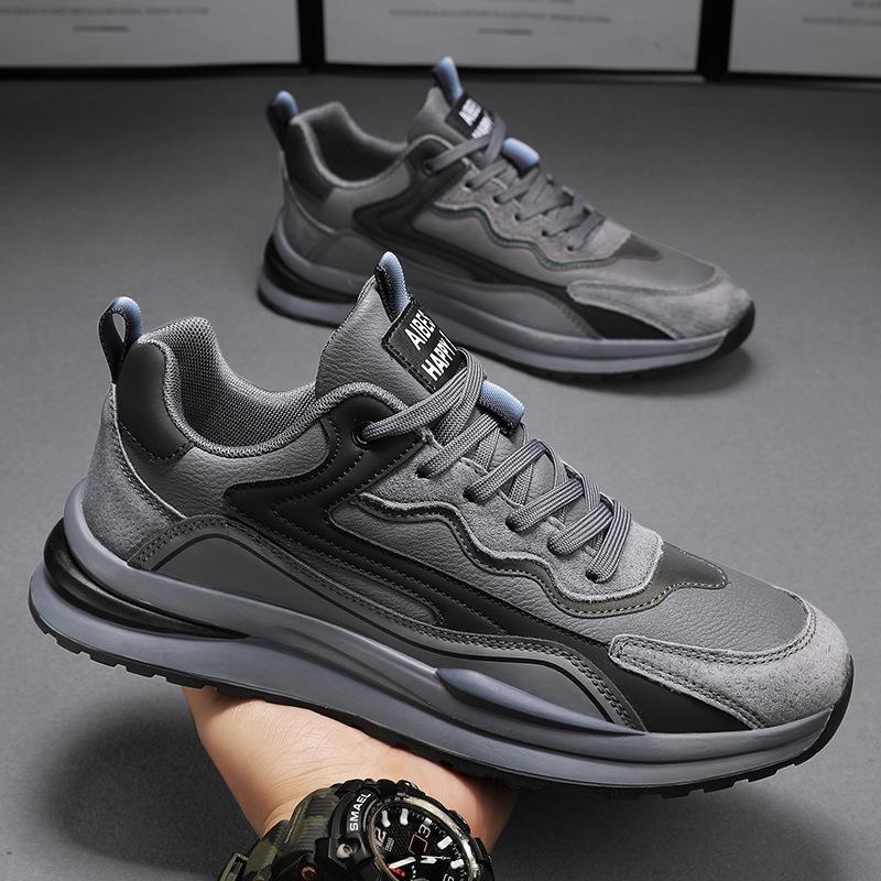 Men's athletic shoes - spring 2025 new collection: leather, waterproof, slip-resistant, wear-resistant, suitable for work, casual, labor protection, and trendy styles