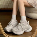 Dad shoes women's 2026new arrivalsummer thin breathable mesh women's shoes thick sole silver fried street sports casual shoes