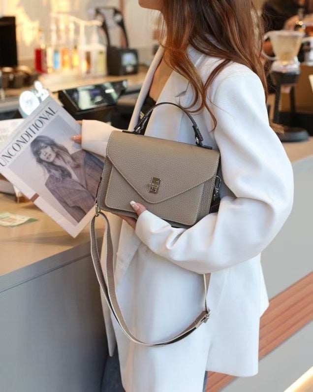Togo pattern cowhide small square bag for women 2023new arrival women's genuine leather bag work clothingcasualeasiest for match shoulder crossbody bag