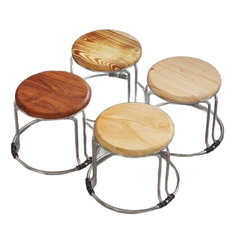 Soft stool, durable shoe changing stool, casual stool, for home bench, solid wood surface low stool, round stool, thickened steel stool