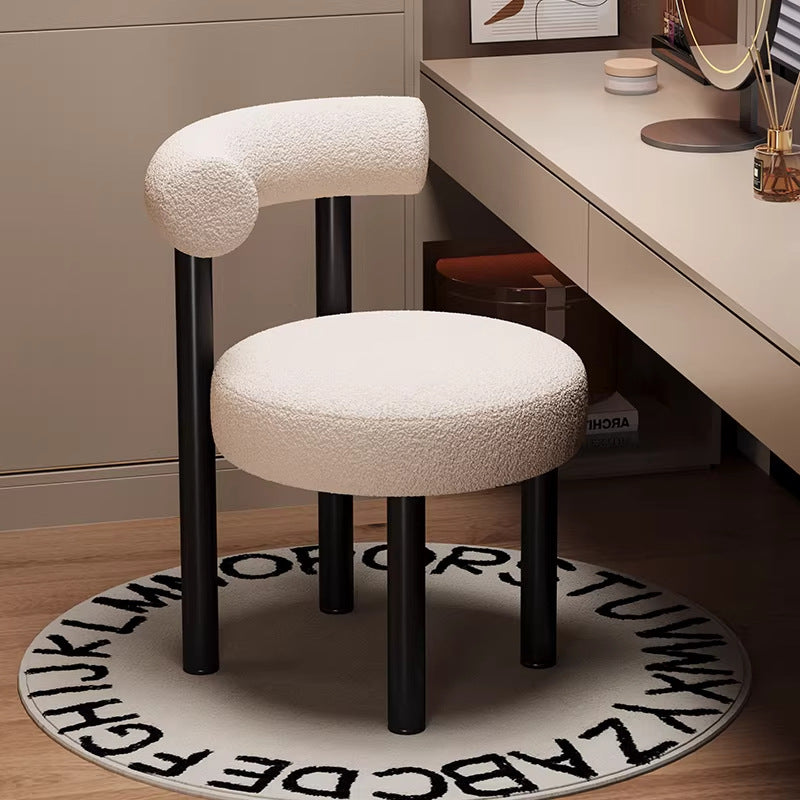 Italian normcore dining chair designer study stainless steel small fat chair fabric restaurant bar chair backrest classyaccessible luxury