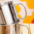 304 stainless steel outdoor folding cup - portable cup with handle, camping mug with hanging loop, outdoor camping cup