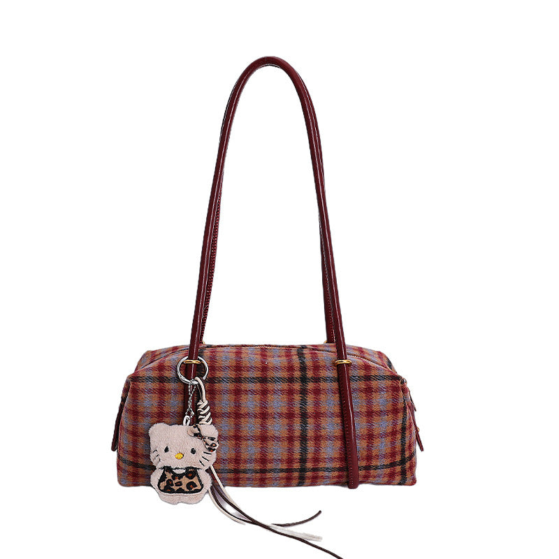 insgrids pattern small bag for women 2025new arrivalretroeasiest for match baguette bagfall and winterwork clothing shoulder underarm bag