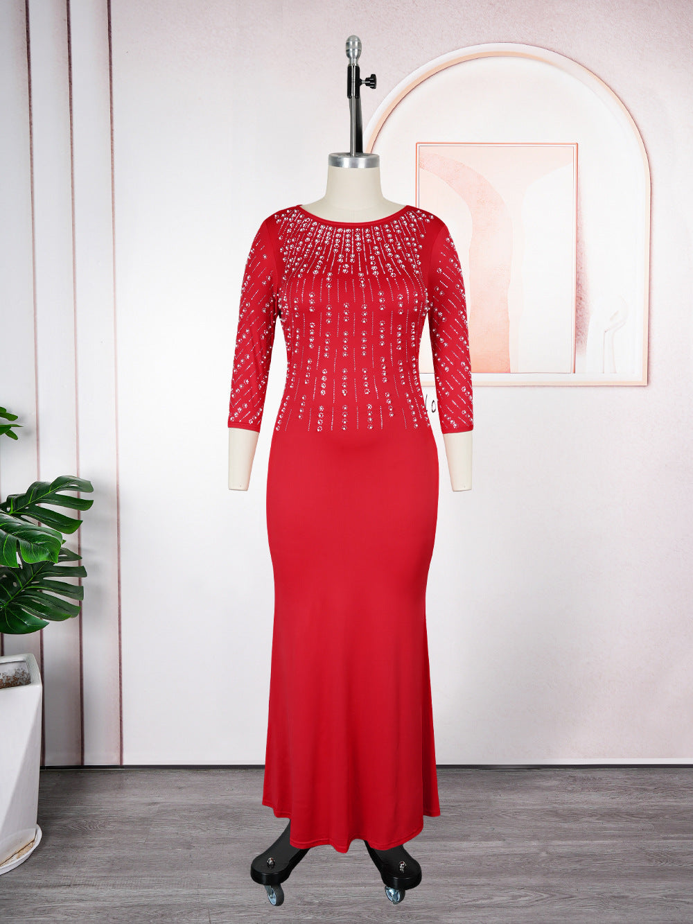 african plus size women's clothing fashionfashionexportnew arrival hot diamond dress  pure colordress