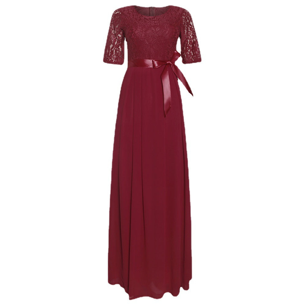 summer collection: new plus-size african women's lace and chiffon patchwork dress - ready to ship