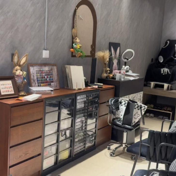 Solid wood retro nail art cabinet walnut display cabinet nail polish storage cabinet nail polish glue locker floor cabinet