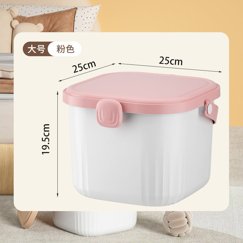 Children's toy storage bucket Household large-capacity assembled building block storage box Plastic handle with lid storage finishing box