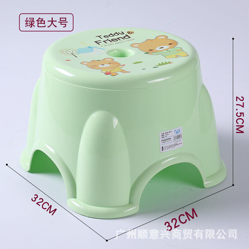 Children's plastic small stool Kindergarten bench Round low stool Coffee table stool Household non-slip bath low stool Small chair