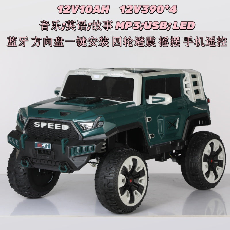 New children's electric car off-road four-wheel seating double seat children's pickup remote control toy car off-road vehicle