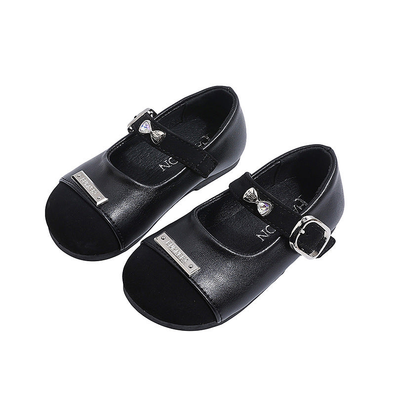 Vancahao girls' leather shoes -  spring/autumn new collection: stylish flats, princess shoes, korean style, soft sole single shoes for girls