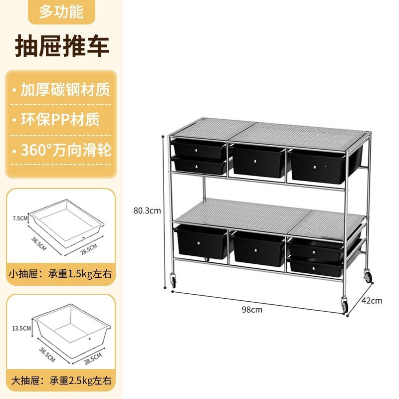 Multi-tiered storage cabinet with drawers - versatile organizer for home, space-saving, black