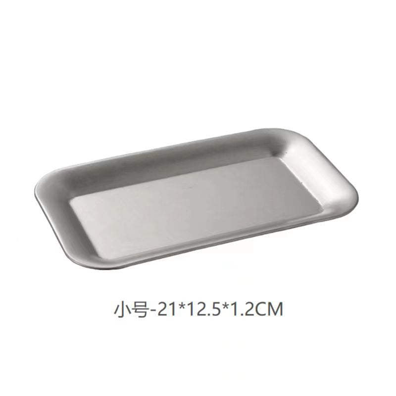304 industrial style dessert tray outdoor snack plate camping creative retro tray dessert plate square snowflake grill