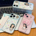 Suitable for apple 17promax mobile phone case transparent cartoon xiaoyu bunny floral iphone18 anti-fall protective case