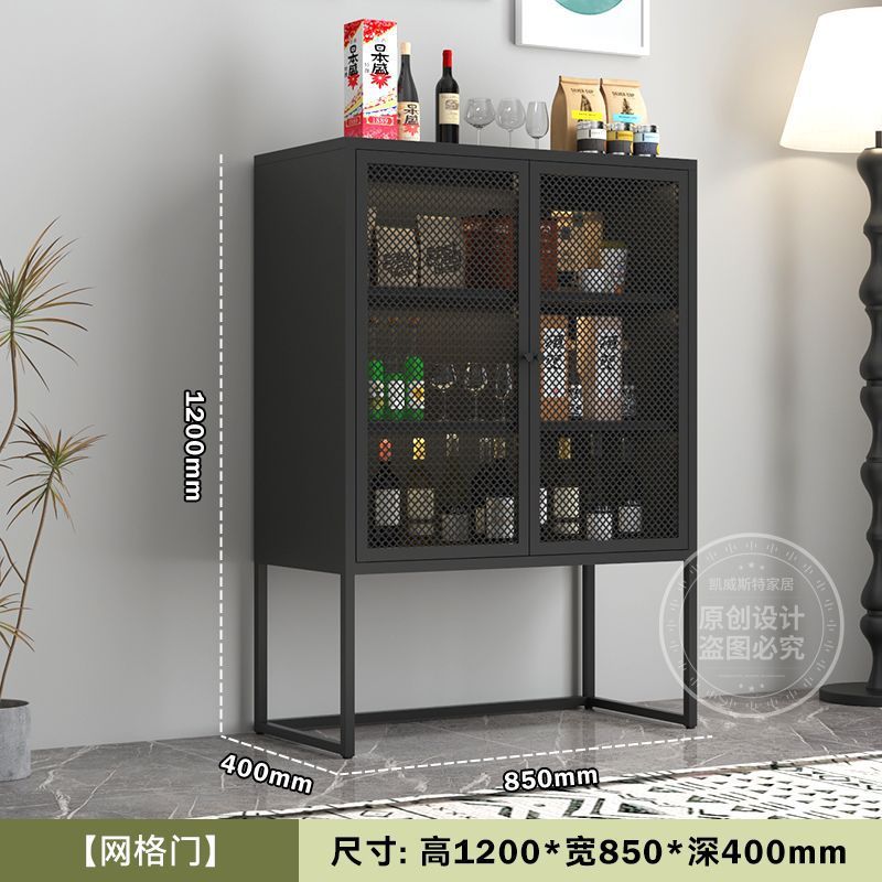 Iron sideboard storage wall storage iron cabinet kitchen living room wine cabinet modern casual tea storage drawer cabinet